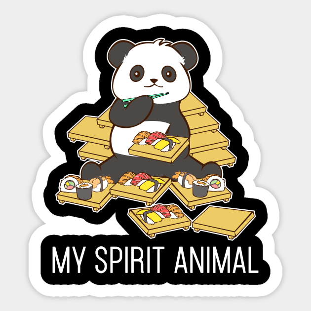 Sushi Panda My Spirit Animals Korean Gift Funny T-Shirt Sticker by JDaneStore